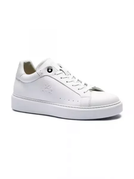 La Martina De piele sneakers alb