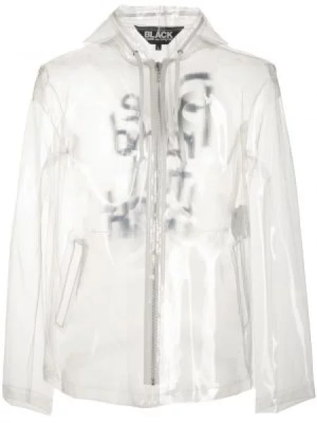Průsvitná bunda Black Comme Des Garçons s potiskem černá
