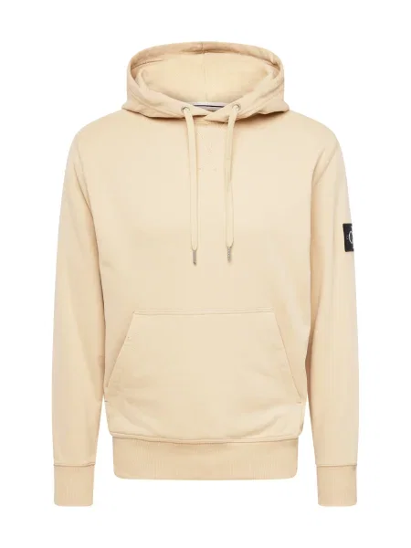 Mikina s kapucňou Calvin Klein Jeans béžová
