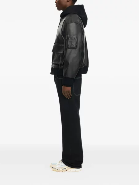 Geacă bomber Off-white cu glugă alb