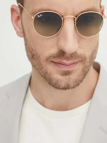 Sunčane naočale Ray-Ban ROUND METAL za muškarce zlatna