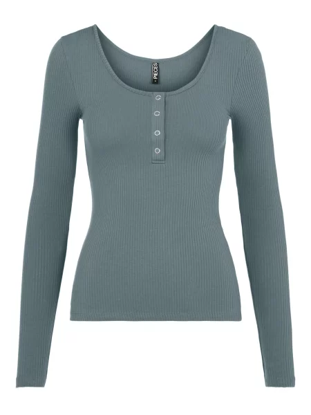 PIECES Tričko KITTE chladná modrá