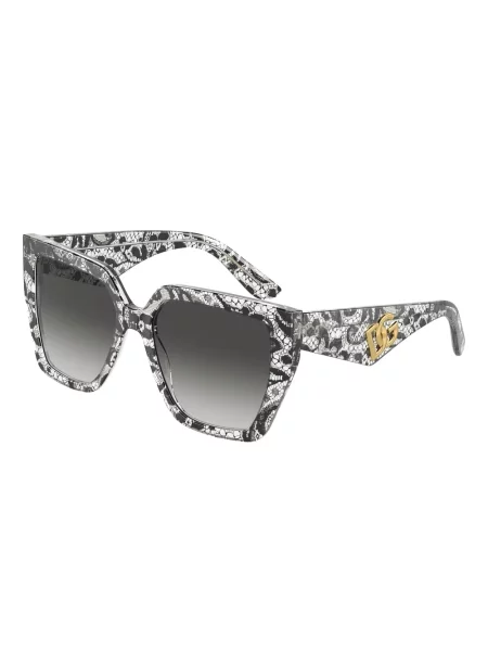 Ochelari de soare Dolce & Gabbana Eyewear cu imprimeu geometric din dantelă negru