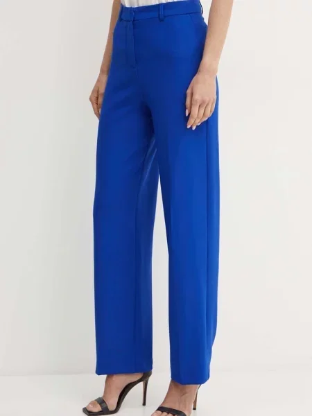 Morgan pantaloni POYA.F femei lat high waist POYA.F albastru