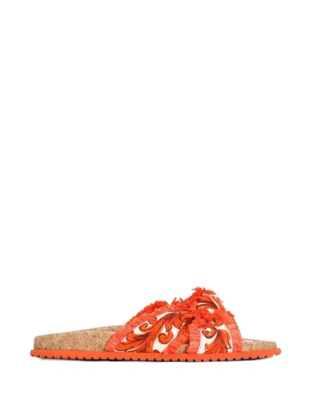 Papuci de casă Dolce & Gabbana fără toc cu imagine portocaliu
