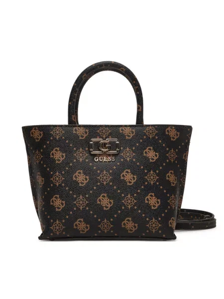Guess Τσάντα Emelie Logo Mini καφέ