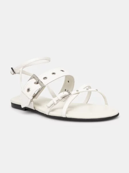 HUGO sandale de piele Tayna femei alb