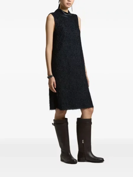 Bouclé rochie mini Peserico fără mâneci albastru