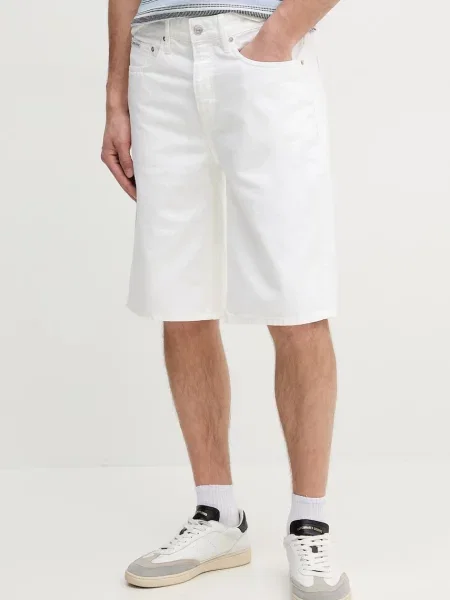 Džínové šortky Calvin Klein Jeans bílá