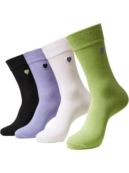 Șosete Urban Classics cu motiv cu inimi alb