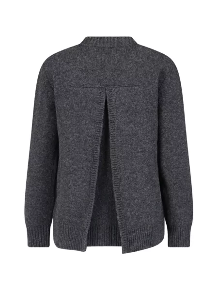 Pulover Jil Sander cu spatele deschis gri