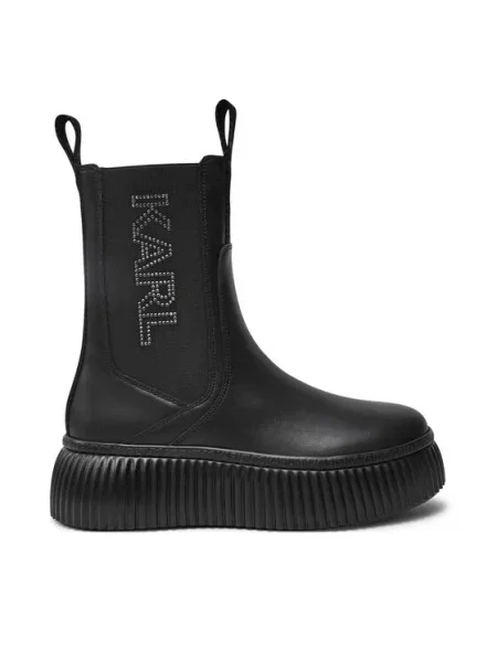 Kožené čižmy Karl Lagerfeld čierna