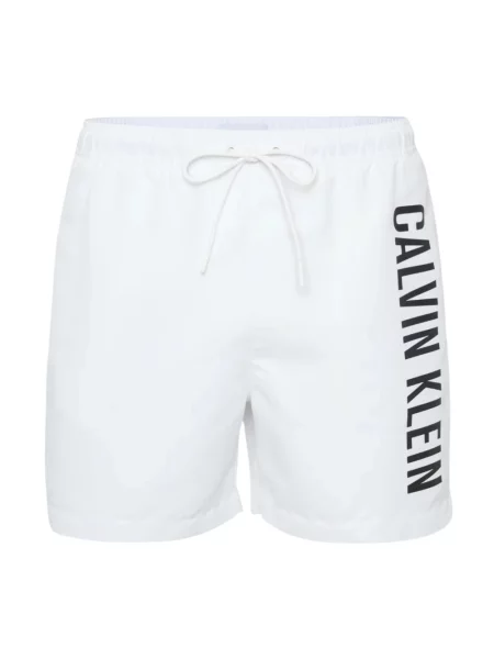 Szorty kąpielowe Calvin Klein Intense Power Medium Drawstring pvh classic white białe