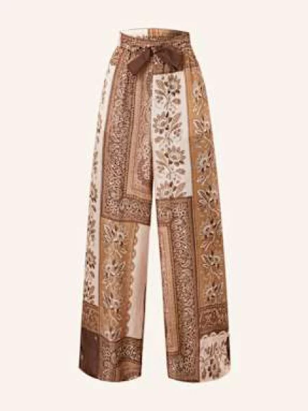 Zimmermann Spodnie Z Jedwabiu Lucky braun brązowe