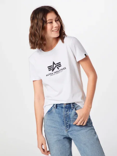 ALPHA INDUSTRIES Tricou / negru alb