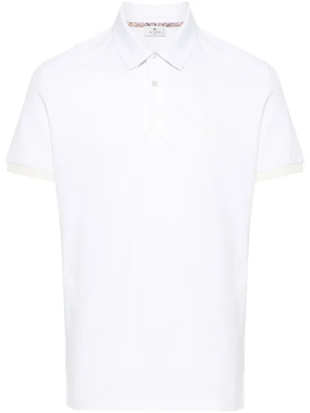 Polo Etro cu broderie alb