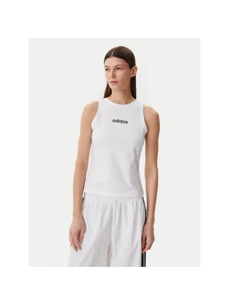Adidas Топ Essentials Linear Slim Fit білий