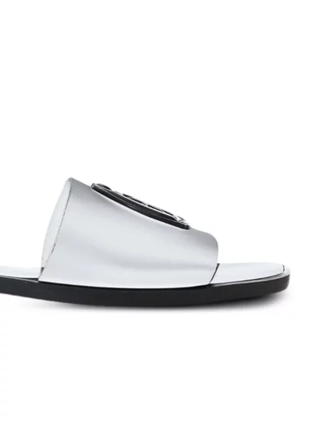 Papuci Just Cavalli din piele argintiu
