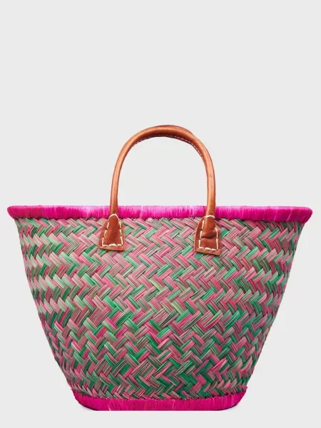 Le Comptoir de la plage Aravola Пляжна сумка Солома рожевий