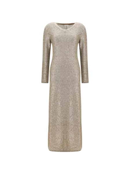 Rochie midi Brunello Cucinelli cu paiete cu decolteu în V