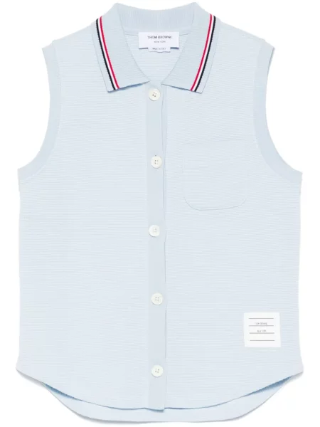 Polo Thom Browne fără mâneci albastru