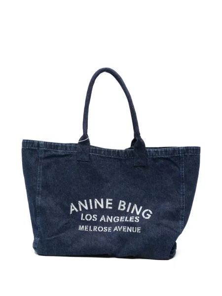 Geantă Anine Bing cu imagine albastru