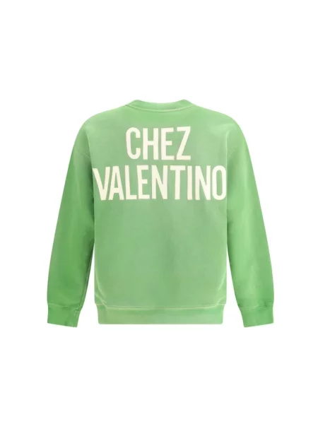 Haftowana lniana bluza Valentino zielona