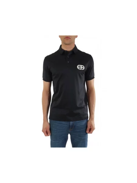 Koszulka polo Emporio Armani z dżerseju niebieska