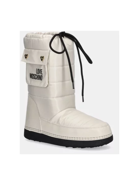 Botki Love Moschino beżowe