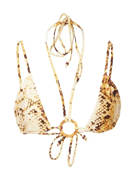 River Island Bikini felső / sötét barna / sárga / világos sárga bézs