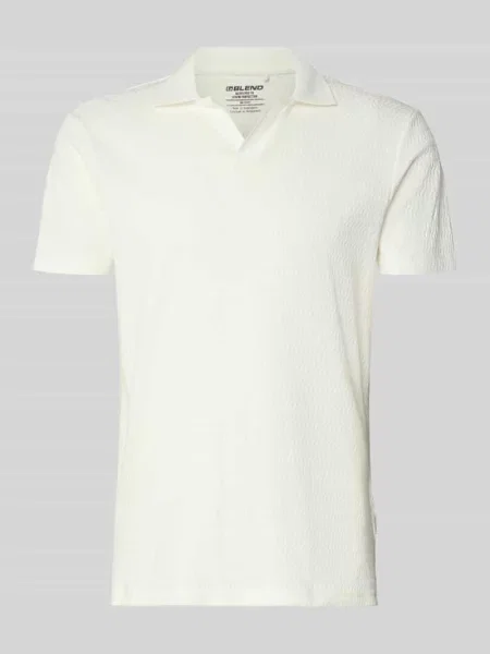Koszulka polo o kroju regular fit z fakturowanym wzorem model ‘Heskild’ Blend białe