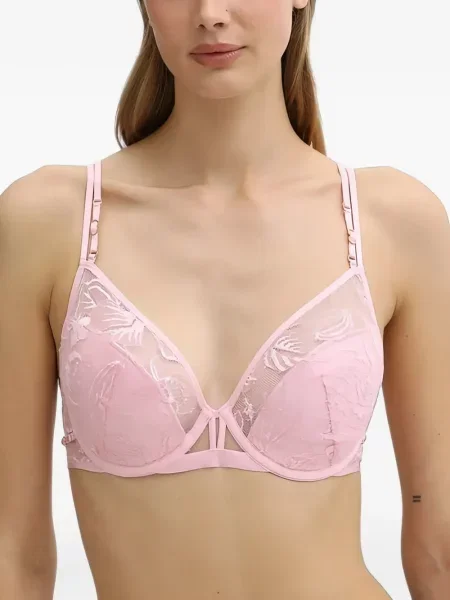 Sutien Chantelle cu model floral din dantelă roz