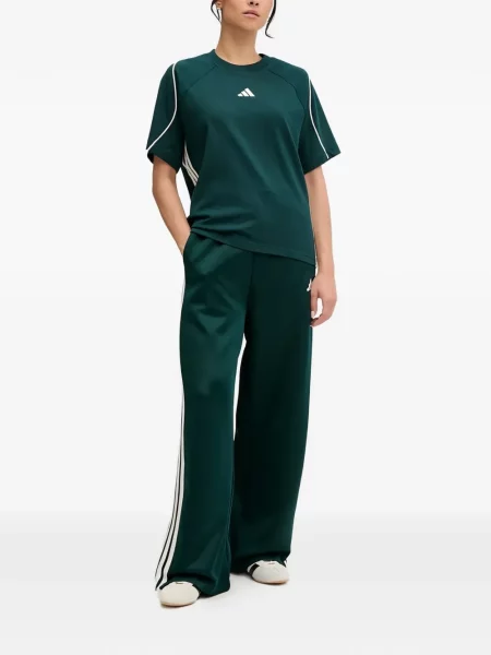 Ριγέ τρέξιμο μπλούζα Adidas από διχτυωτό κόκκινο