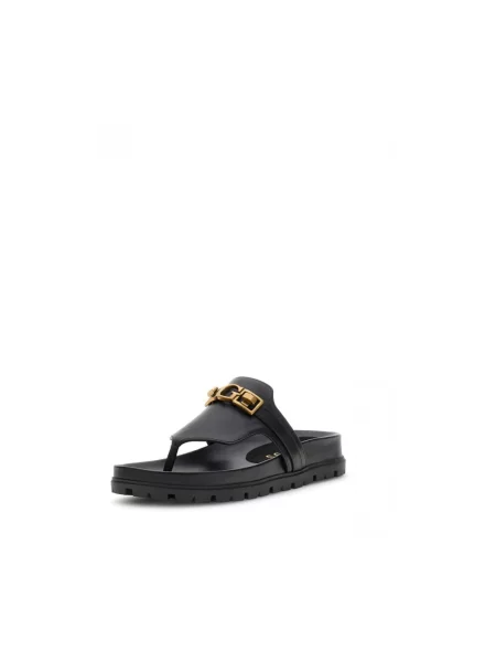 Klapki Guess skórzane czarne