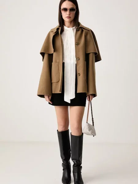 Tommy Hilfiger fustă din piele întoarsă negru