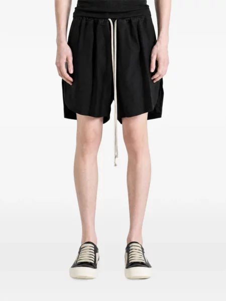 Δερμάτινα σορτς Rick Owens με κορδόνι μαύρο