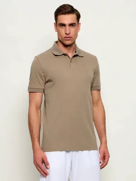 Tricou polo Boss Green verde