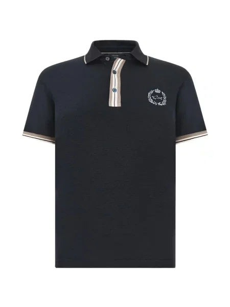 Tricou polo Paul & Shark cu dungi albastru