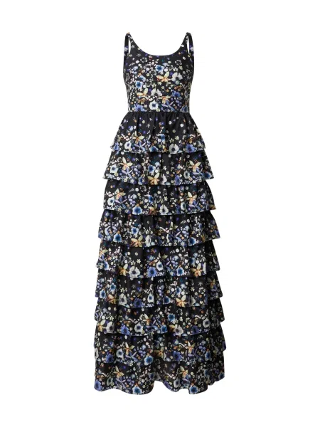 MUNTHE selyem ruha FRUMA maxi harang alakú fekete