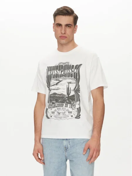 Тениска Levi's лилаво с принт бяло