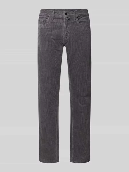 Spodnie sztruksowe o kroju regular fit z wpuszczanymi model ‘Laval’ Pierre Cardin