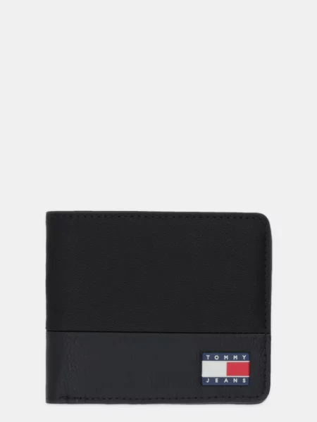 Usnjena denarnica Tommy Jeans črna