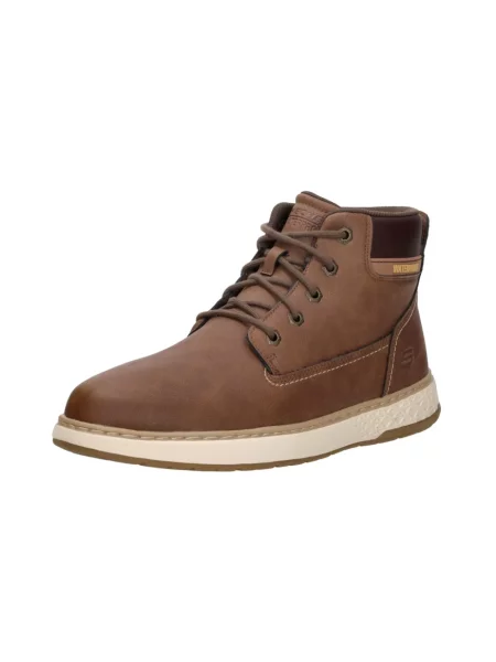 Botki Skechers skórzane brązowe