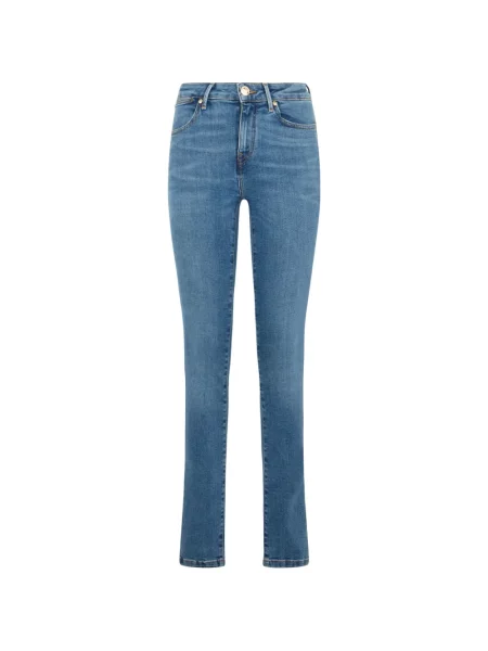 Blugi skinny Roberto Cavalli skinny fit cu autograf albastru