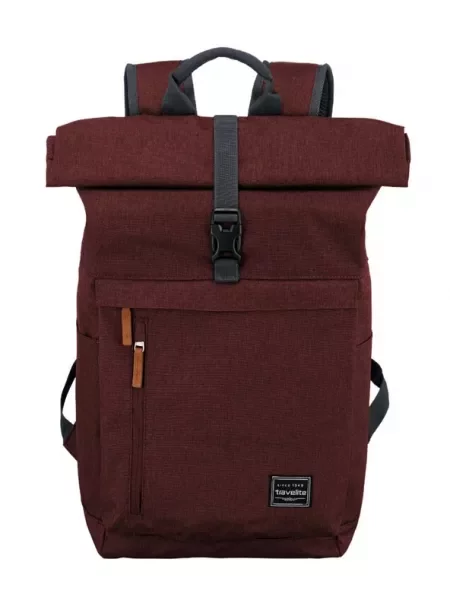 Travelite Basics Roll-up Bordeaux Backpack Red κόκκινο