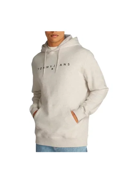 Bluza z kapturem Tommy Jeans z kapturem z nadrukiem szara