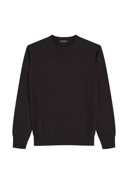 Hanorac crewneck Boggi Milano de lână cu decolteu rotund maro