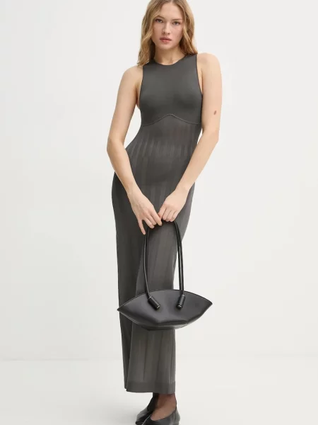 AERON rochie CLARA maxi evazati gri