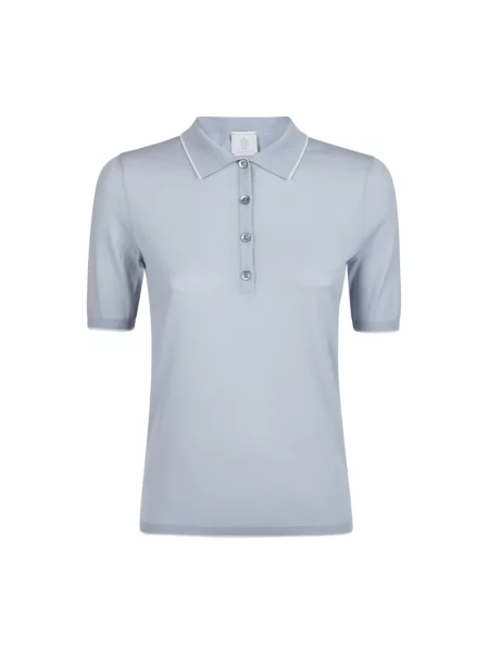 Koszulka polo Eleventy wełniana niebieska