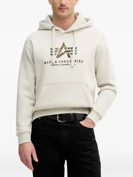 Hanorac cu glugă Alpha Industries cu imagine cu cordon